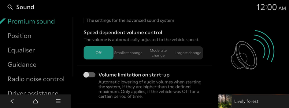 Configuring the sound settings