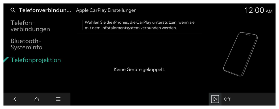 Verwenden von Apple CarPlay mit einem USB-Kabel